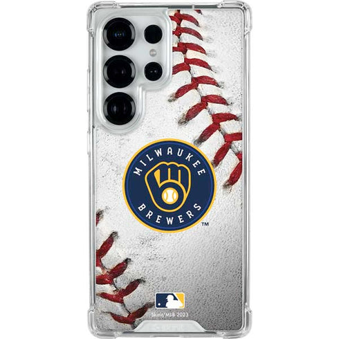 MLB Milwaukee Brewers Game Ball Galaxy S26 Ultra Clear Case