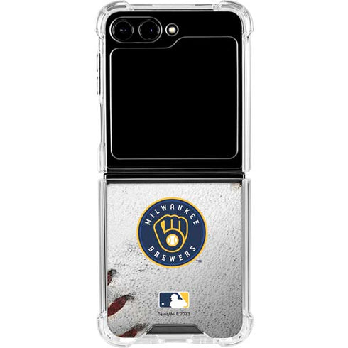 MLB Milwaukee Brewers Game Ball Galaxy Z Flip6 Clear Case