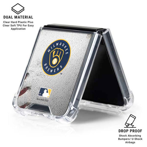 MLB Milwaukee Brewers Game Ball Galaxy Z Flip6 Clear Case