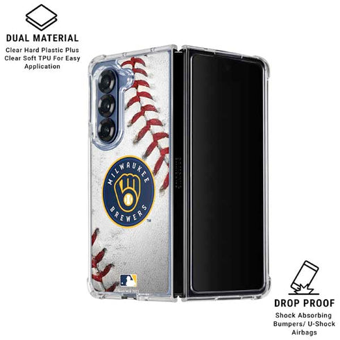 MLB Milwaukee Brewers Game Ball Galaxy Z Fold6 Clear Case