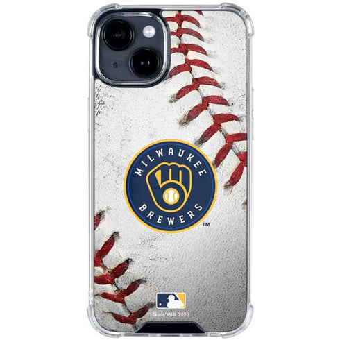 MLB Milwaukee Brewers Game Ball iPhone 15 Clear Case