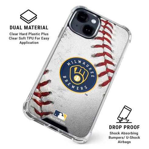 MLB Milwaukee Brewers Game Ball iPhone 15 Clear Case