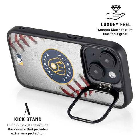 MLB Milwaukee Brewers Game Ball iPhone 15 Kickstand Case