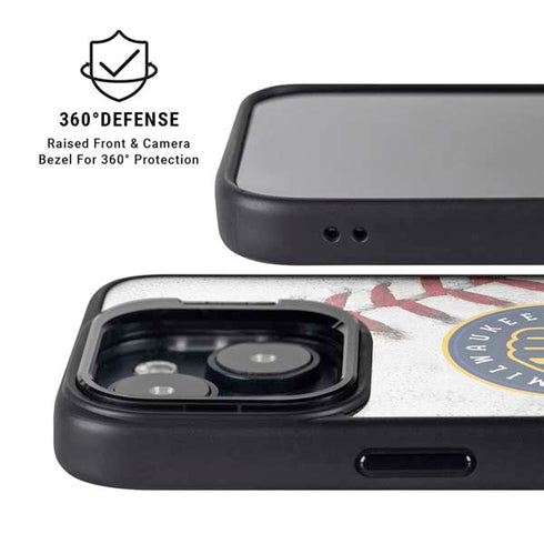 MLB Milwaukee Brewers Game Ball iPhone 15 Kickstand Case
