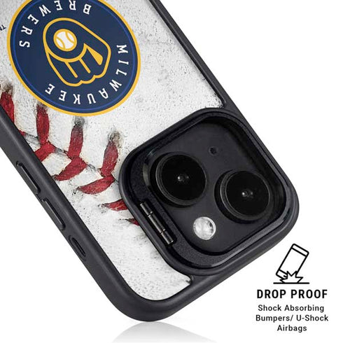 MLB Milwaukee Brewers Game Ball iPhone 15 Kickstand Case