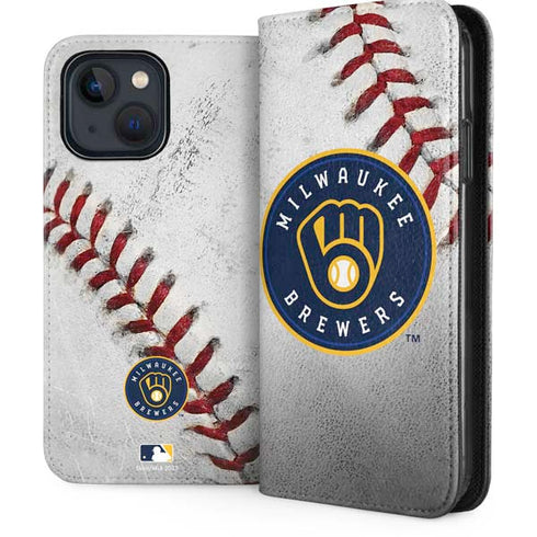 MLB Milwaukee Brewers Game Ball iPhone 15 Plus Folio Case