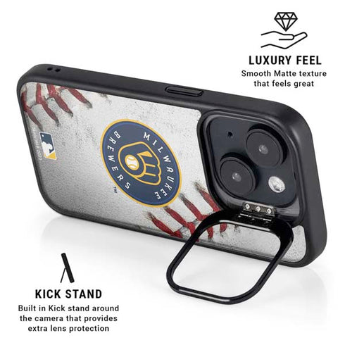 MLB Milwaukee Brewers Game Ball iPhone 15 Plus Kickstand Case