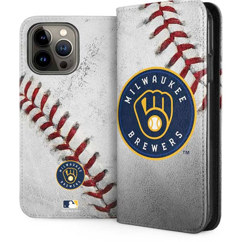 MLB Milwaukee Brewers Game Ball iPhone 15 Pro Max Folio Case