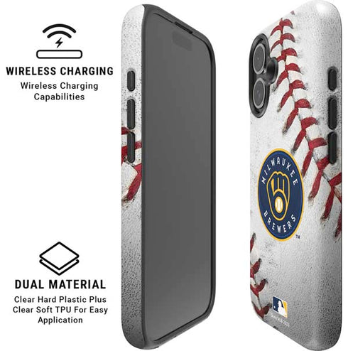 MLB Milwaukee Brewers Game Ball iPhone 16 Magsafe Impact Case