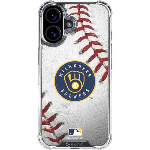 MLB Milwaukee Brewers Game Ball iPhone 16 Plus Clear Case
