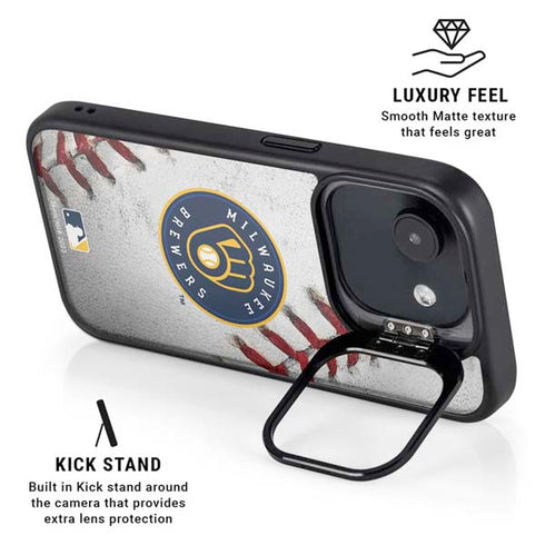 MLB Milwaukee Brewers Game Ball iPhone 16e Kickstand Case