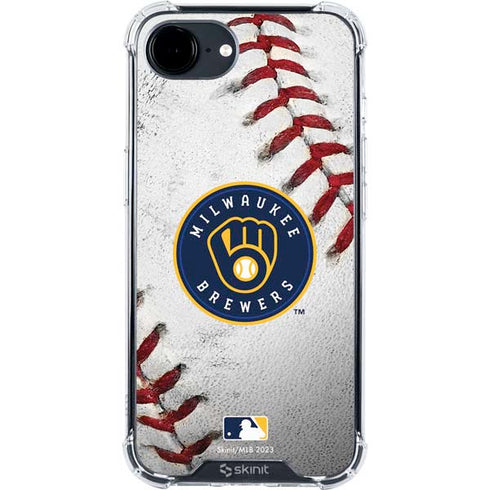MLB Milwaukee Brewers Game Ball iPhone 16e Clear Case