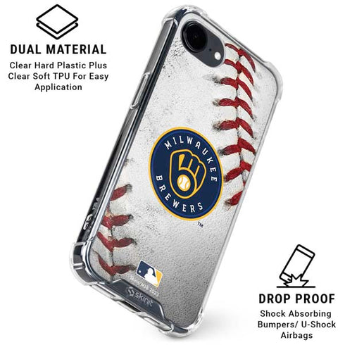 MLB Milwaukee Brewers Game Ball iPhone 16e Clear Case