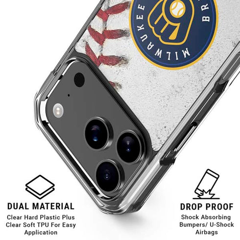 MLB Milwaukee Brewers Game Ball iPhone 18 Pro Clear Case