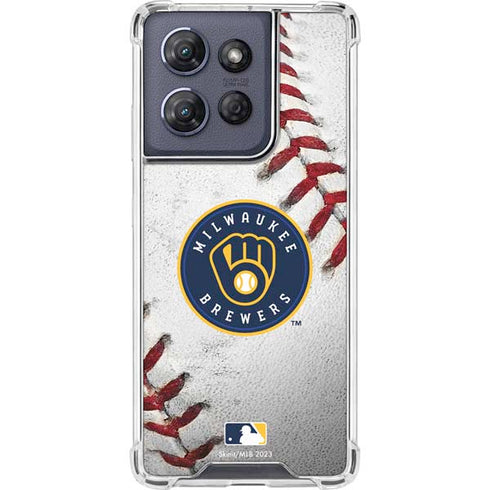 MLB Milwaukee Brewers Game Ball Moto G 5G (2025) Clear Case