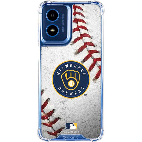 MLB Milwaukee Brewers Game Ball Moto G Play 4G (2024) Clear Case