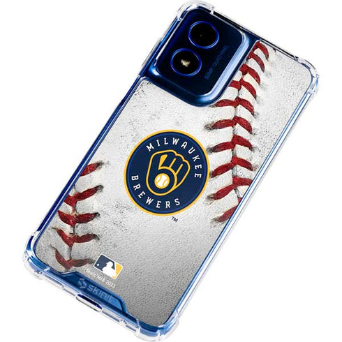 MLB Milwaukee Brewers Game Ball Moto G Play 4G (2024) Clear Case