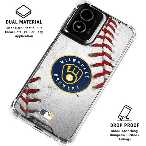 MLB Milwaukee Brewers Game Ball Moto G Power 5G (2024) Clear Case