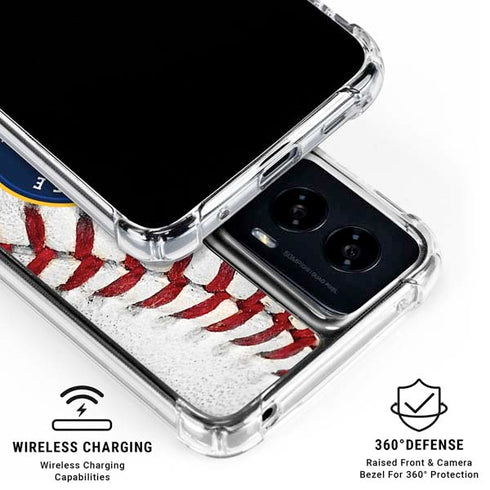 MLB Milwaukee Brewers Game Ball Moto G Power 5G (2024) Clear Case