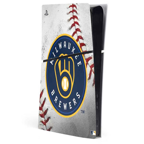 MLB Milwaukee Brewers Game Ball PS5 Slim Digital Edition Console Skin