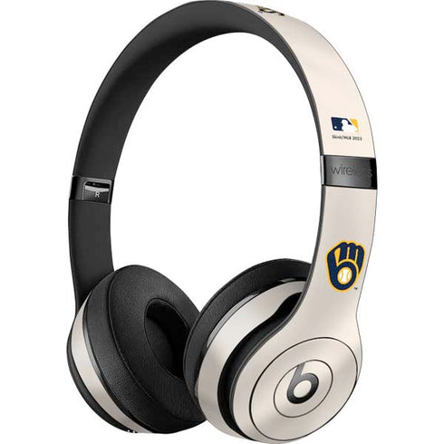 MLB Milwaukee Brewers Home Jersey Beats Solo 3 Wireless Skin