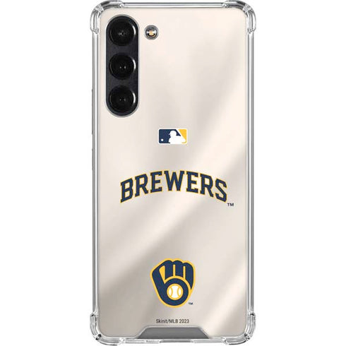 MLB Milwaukee Brewers Home Jersey Galaxy S24 FE Clear Case