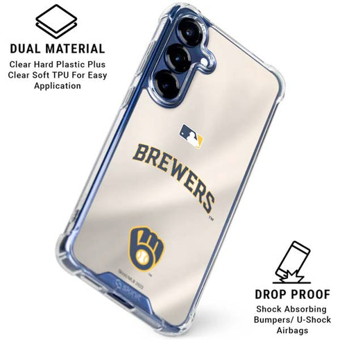MLB Milwaukee Brewers Home Jersey Galaxy S25 Plus Clear Case