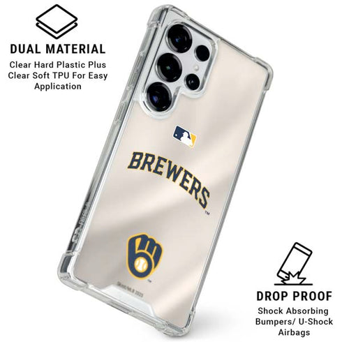 MLB Milwaukee Brewers Home Jersey Galaxy S26 Ultra Clear Case