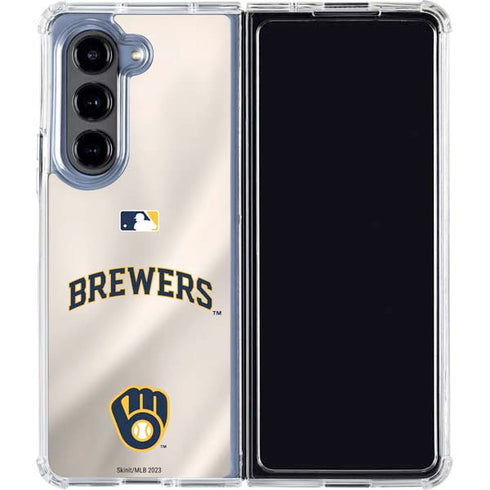 MLB Milwaukee Brewers Home Jersey Galaxy Z Fold5 5G Clear Case