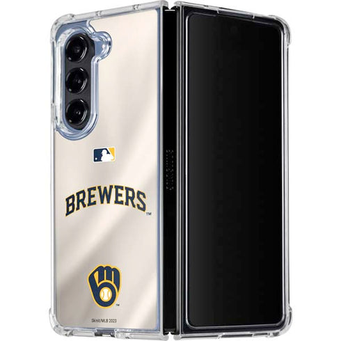 MLB Milwaukee Brewers Home Jersey Galaxy Z Fold5 5G Clear Case