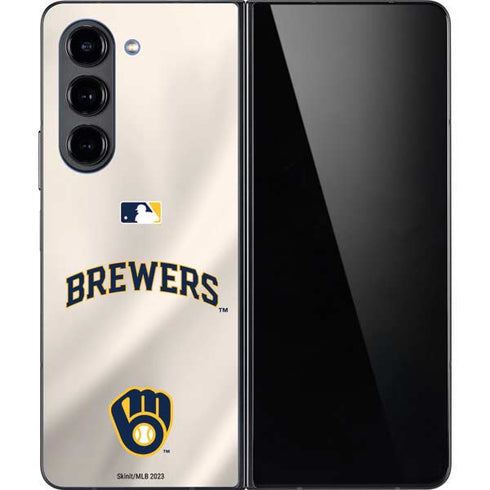 MLB Milwaukee Brewers Home Jersey Galaxy Z Fold5 5G Skin