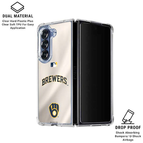 MLB Milwaukee Brewers Home Jersey Galaxy Z Fold6 Clear Case