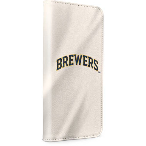 MLB Milwaukee Brewers Home Jersey iPhone 15 Plus Folio Case