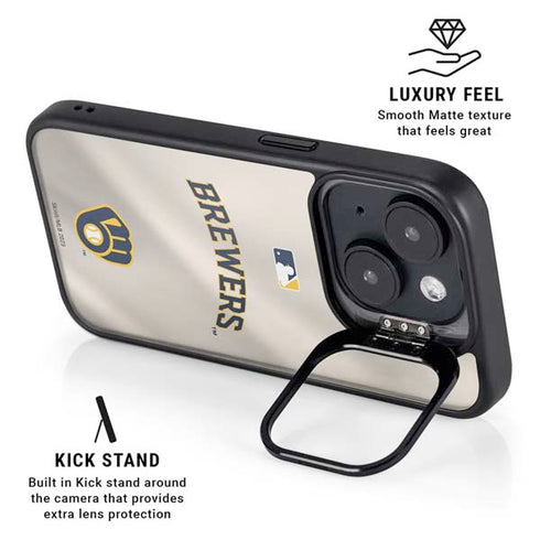 MLB Milwaukee Brewers Home Jersey iPhone 15 Plus Kickstand Case