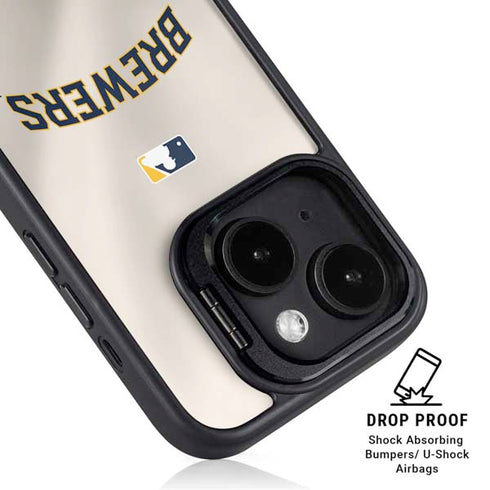 MLB Milwaukee Brewers Home Jersey iPhone 15 Plus Kickstand Case