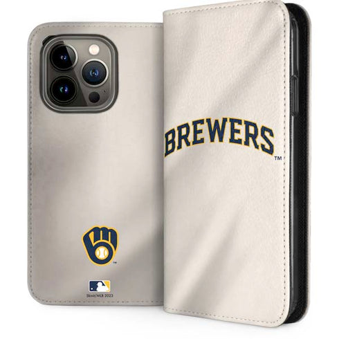 MLB Milwaukee Brewers Home Jersey iPhone 15 Pro Folio Case