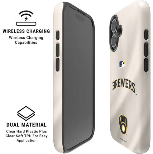 MLB Milwaukee Brewers Home Jersey iPhone 16 Magsafe Impact Case