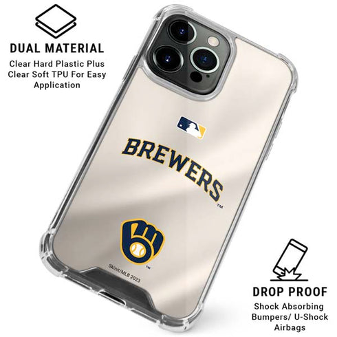 MLB Milwaukee Brewers Home Jersey iPhone 16 Pro Clear Case