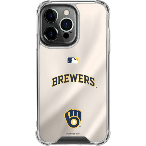 MLB Milwaukee Brewers Home Jersey iPhone 16 Pro Max Clear Case