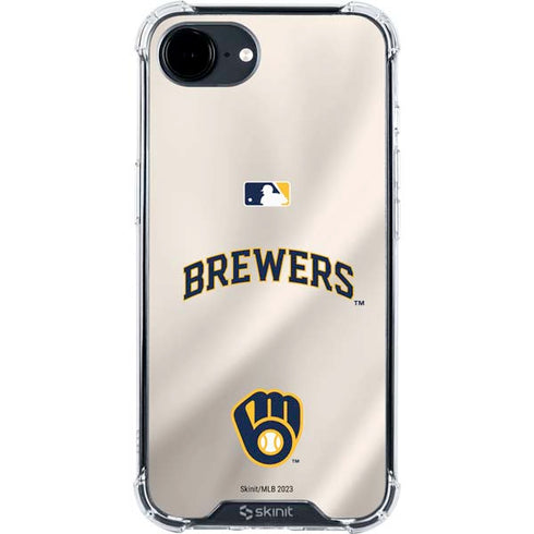 MLB Milwaukee Brewers Home Jersey iPhone 16e Clear Case