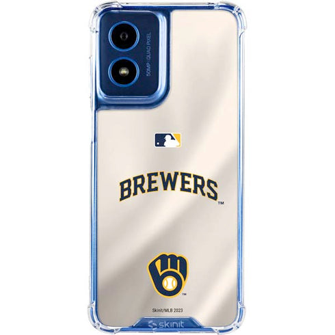 MLB Milwaukee Brewers Home Jersey Moto G Play 4G (2024) Clear Case