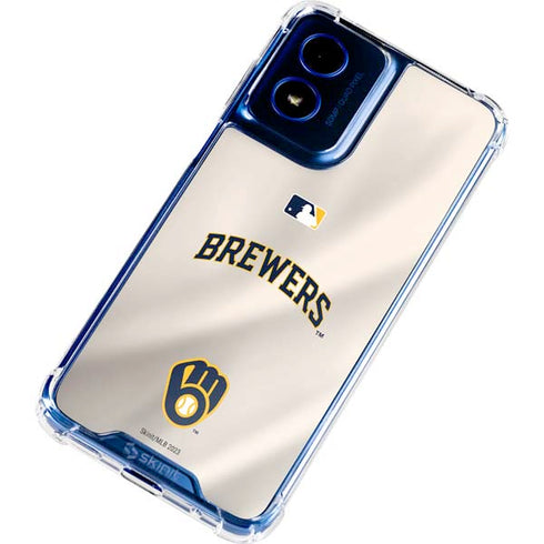 MLB Milwaukee Brewers Home Jersey Moto G Play 4G (2024) Clear Case