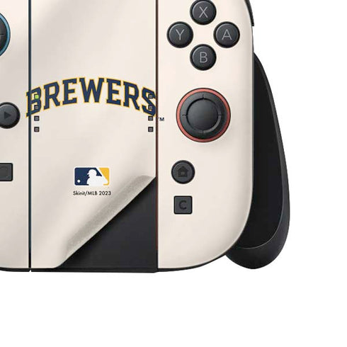 MLB Milwaukee Brewers Home Jersey Nintendo Switch 2 (2025) Joy-Con Controller Skin