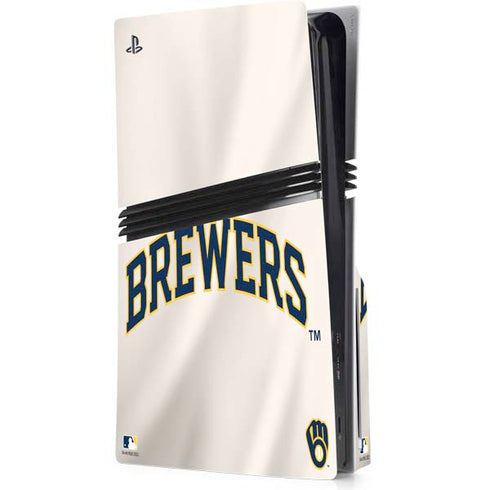 MLB Milwaukee Brewers Home Jersey PS5 Pro Disk Console Skin
