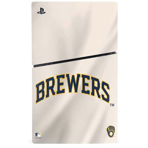 MLB Milwaukee Brewers Home Jersey PS5 Slim Digital Edition Console Skin