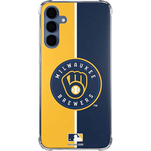 MLB Milwaukee Brewers Split Galaxy A35 5G Clear Case