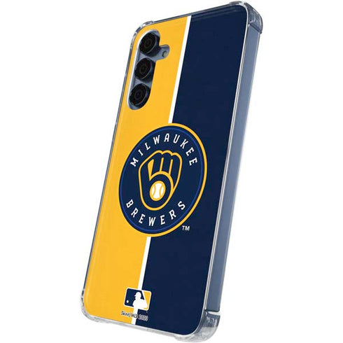 MLB Milwaukee Brewers Split Galaxy A35 5G Clear Case