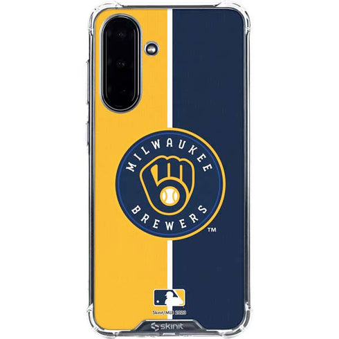 MLB Milwaukee Brewers Split Galaxy A36 5G Clear Case