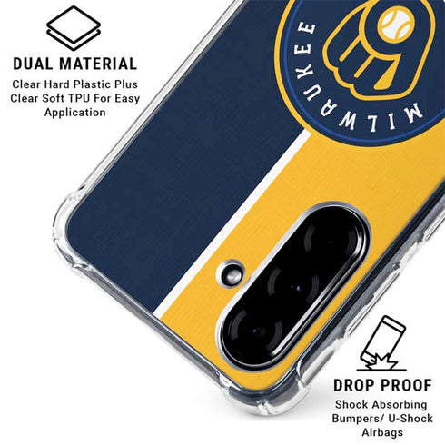 MLB Milwaukee Brewers Split Galaxy A36 5G Clear Case