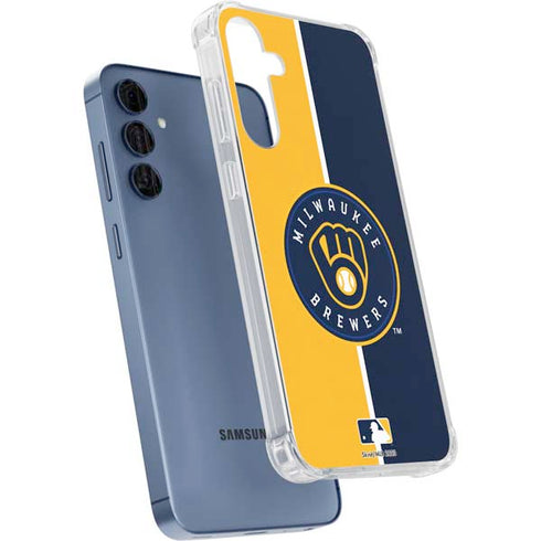 MLB Milwaukee Brewers Split Galaxy A55 5G Clear Case